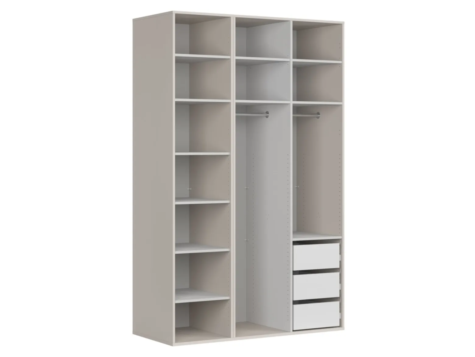 Szafa modułowa Flex 150 cm z 3 drzwiami kaszmir