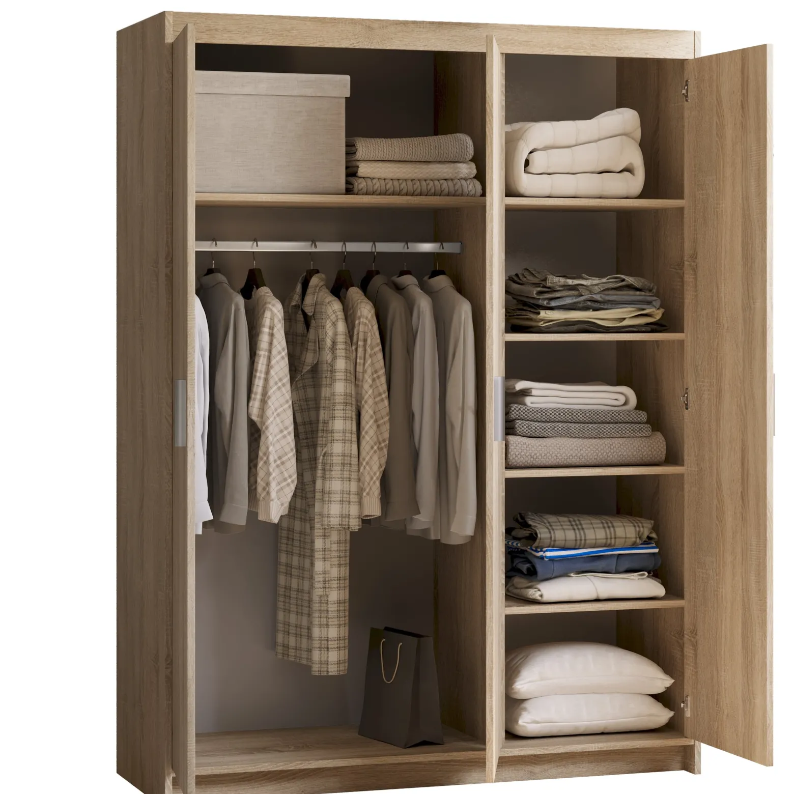 Szafa modułowa z lustrem 133 cm KUBA dąb sonoma