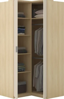 Szafa narożna 109 cm z półkami i drążkiem TERRA