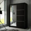 Szafa PAKO przesuwna z lustrem 150 cm - Czarna mat