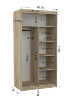 Szafa przesuwna ASTEN 100 Choco