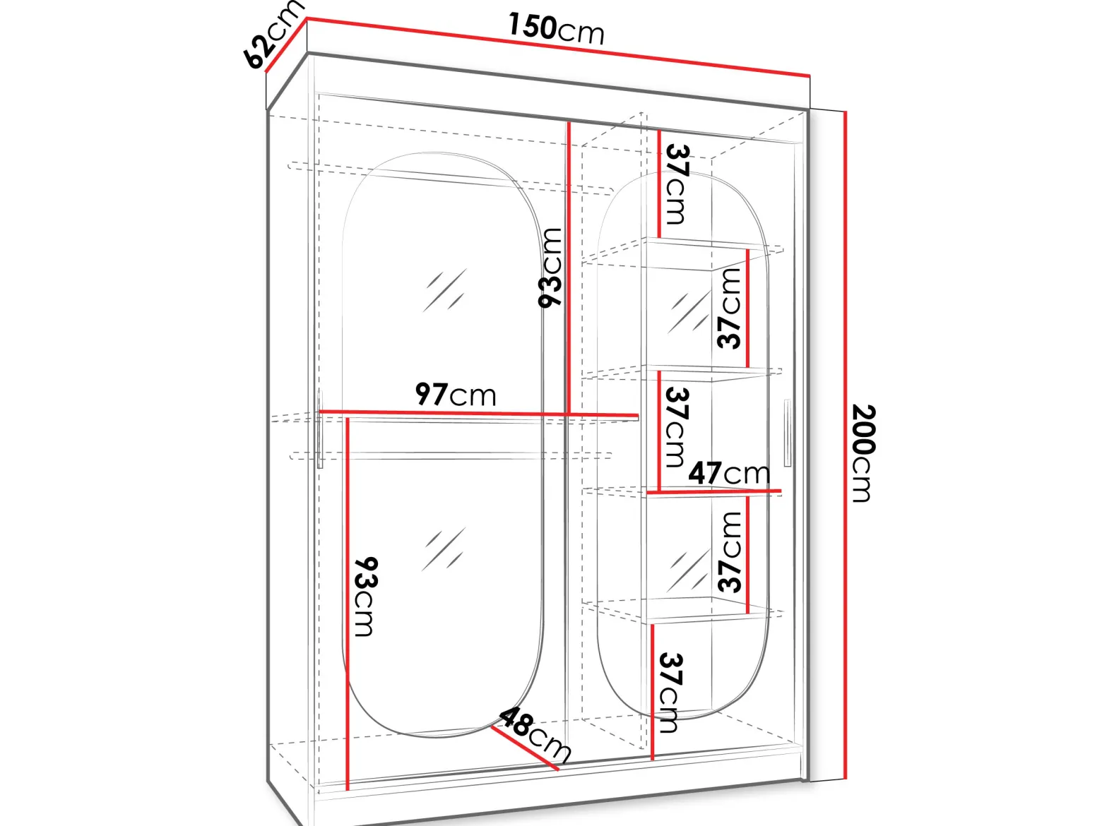 Szafa przesuwna Bahrajn 150