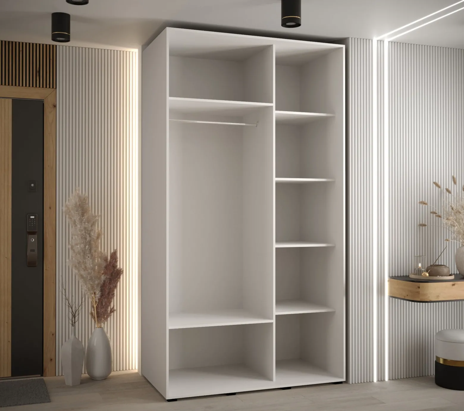 Szafa przesuwna 60 Cannes 5 130 biały+biały+czarny