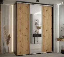 Szafa przesuwna 60 Cannes 3 190 czarny+artisan+srebrny