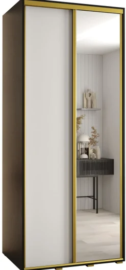 Szafa przesuwna 60 Cannes 3 120 czarny+biały+złoty