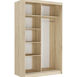 Szafa przesuwna 120 cm 2-drzwi szprosy FRAMIRE Vega IV sonoma antracyt