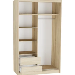 Szafa przesuwna 120 cm 2-drzwi szprosy FRAMIRE Vega IV sonoma antracyt