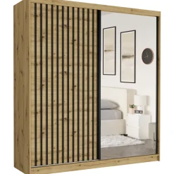 Szafa przesuwna 203 cm z lustrem lamele FRAMIRE Tivaro I artisan artisan