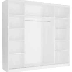 Szafa przesuwna 233 cm z lustrem szprosy FRAMIRE Selvio I biały biały