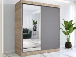 Szafa przesuwna dąb sonoma + antracyt 180 cm - Avtica