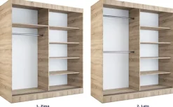Szafa przesuwna dąb sonoma + antracyt 180 cm - Avtica