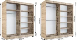 Szafa przesuwna dąb sonoma + antracyt 180 cm - Avtica
