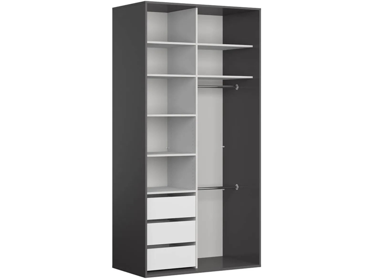 Szafa przesuwna Flex 120 cm grafit/czarny połysk