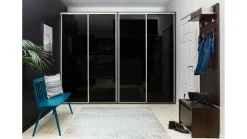 Szafa przesuwna Flex 120 cm grafit/czarny połysk