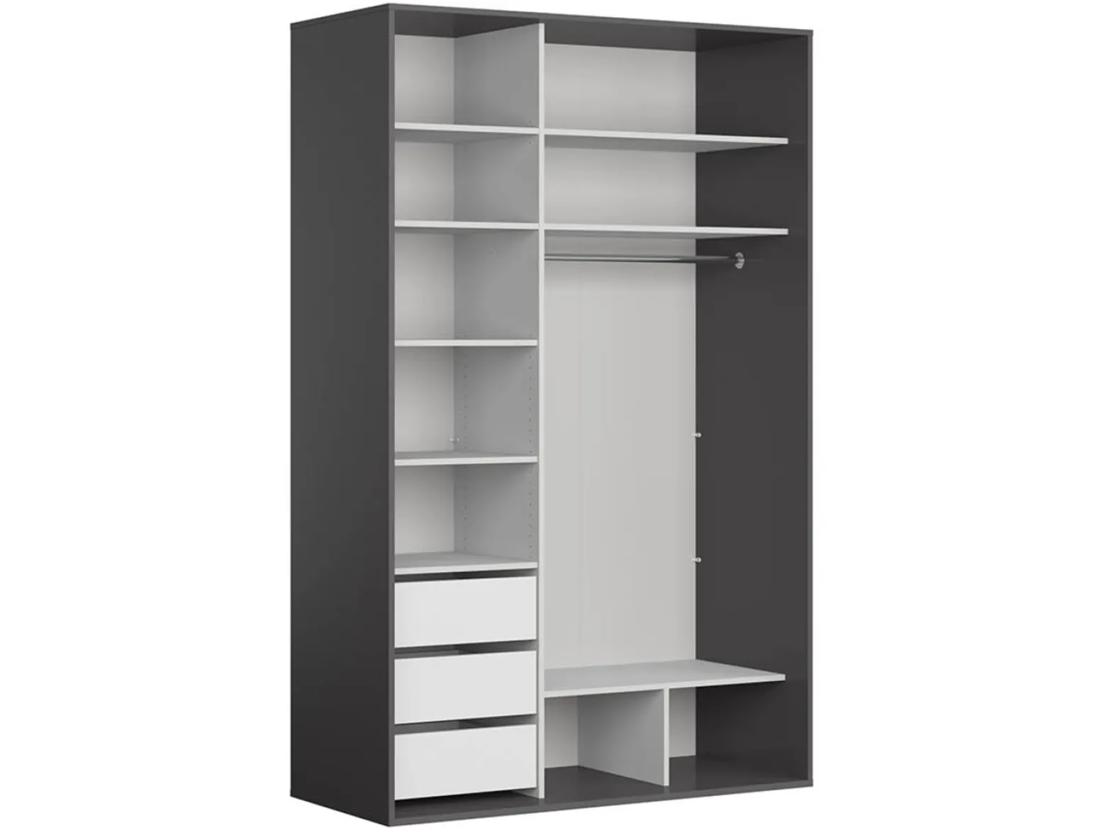 Szafa przesuwna Flex 150 cm grafit/czarny połysk