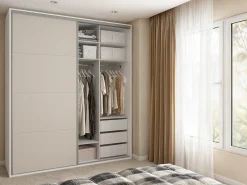 Szafa przesuwna Flex 200 cm z lustrem biały/kaszmir