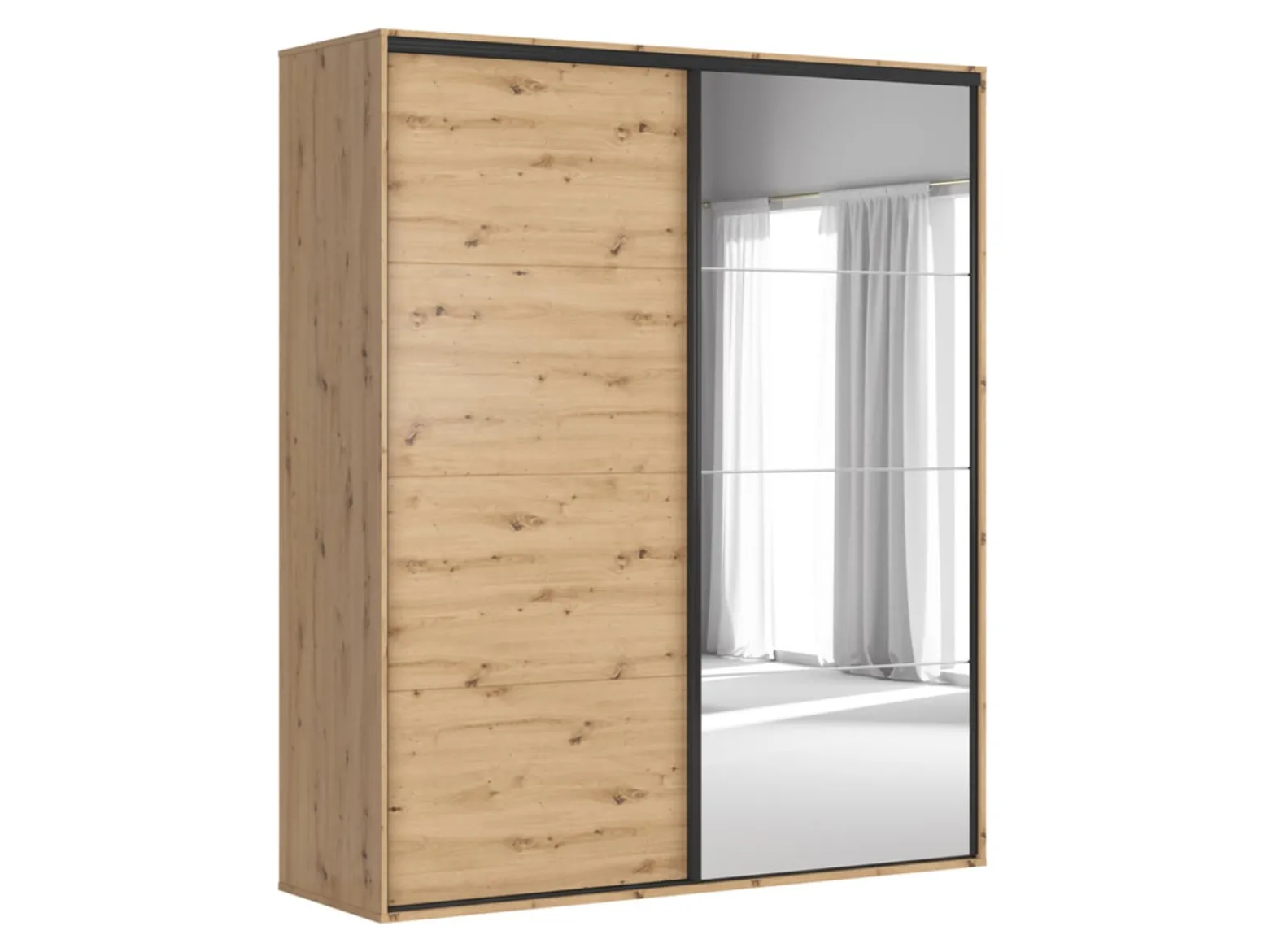 Szafa przesuwna Flex 200 cm z lustrem dąb artisan