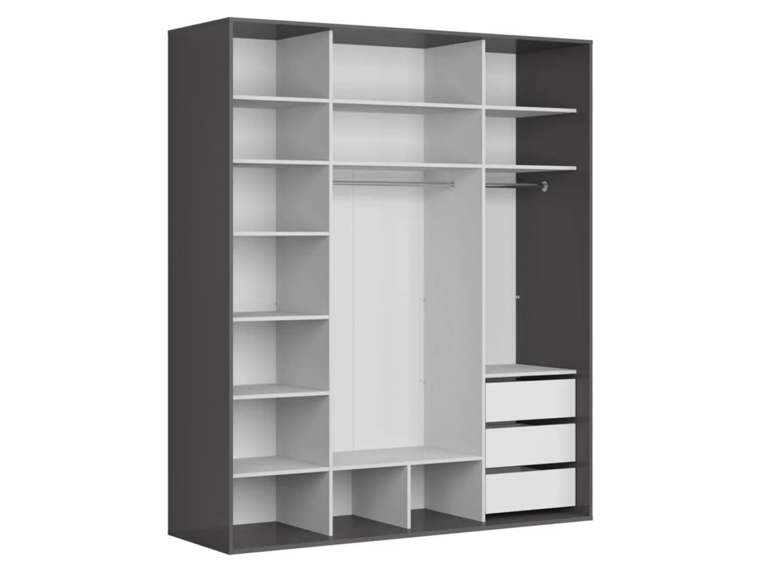 Szafa przesuwna Flex 200 cm z lustrem grafit/dąb artisan