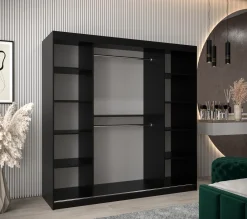 Szafa przesuwna Garderoba Tokyo 2 200 czarny + czarny