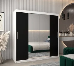 Szafa przesuwna Garderoba Tokyo 1 200 biały + czarny