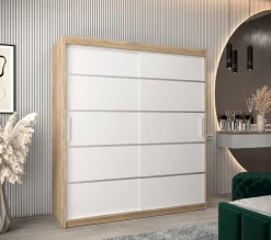 Szafa przesuwna Garderoba Verona 1 180 sonoma + biały