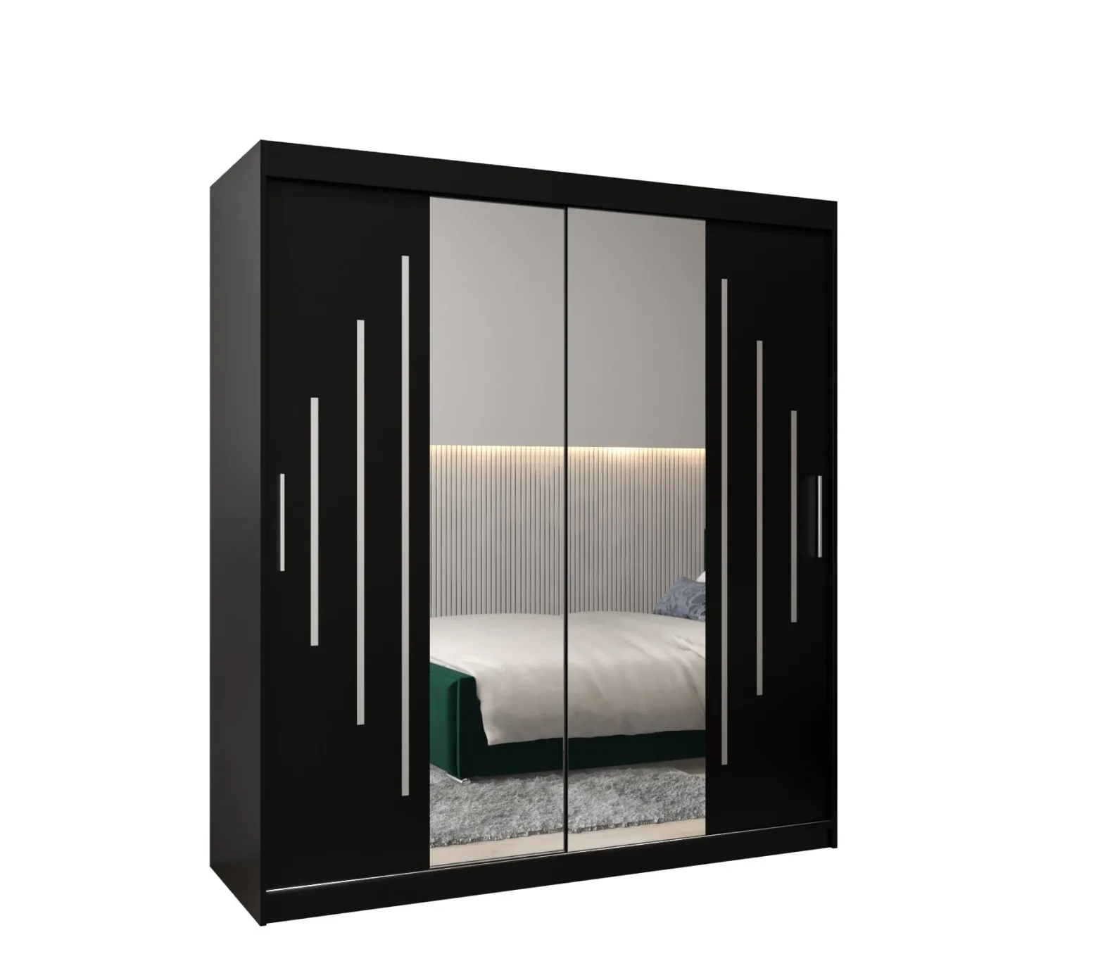 Szafa przesuwna Garderoba YORK 1 180 czarny/czarny