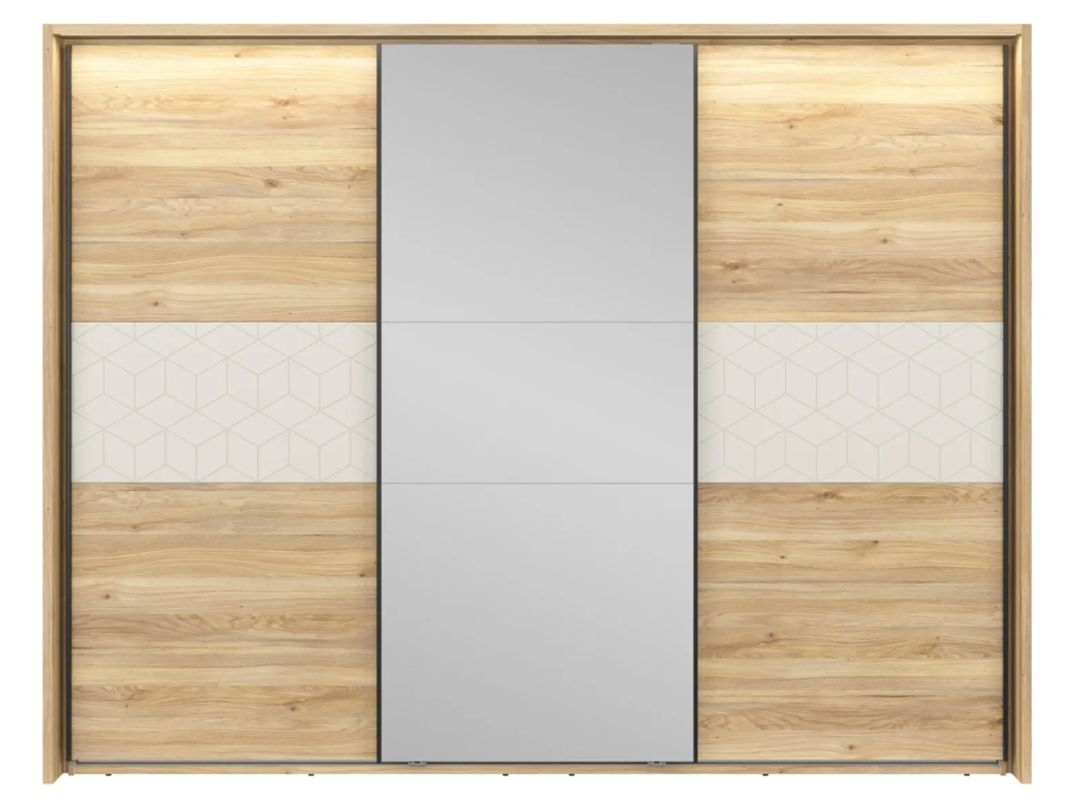 Szafa przesuwna Glamour 270 cm kaszmir/dąb mauvella