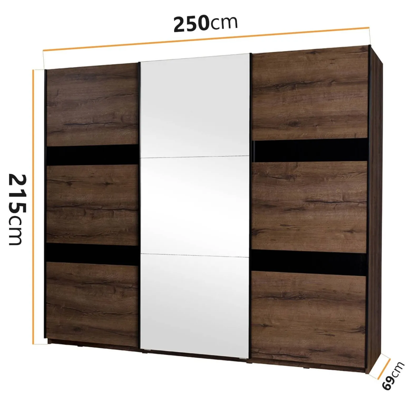 Szafa przesuwna Martin SZ250 z lustrem