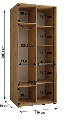 Szafa przesuwna SAPPORO 1 110 gł. 60 artisan/artisan