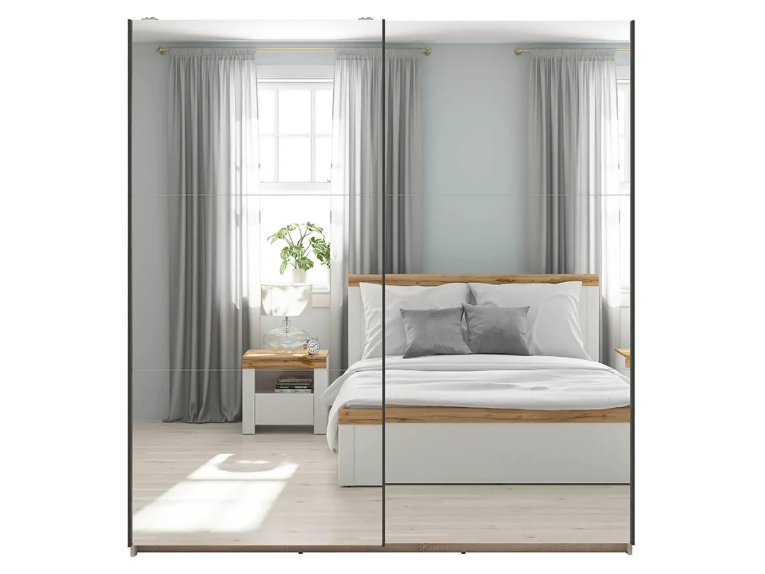 Szafa przesuwna Tetrix 183 cm z lustrem dąb sonoma