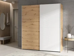 Szafa przesuwna Time 2 170 cm dąb artisan/biały