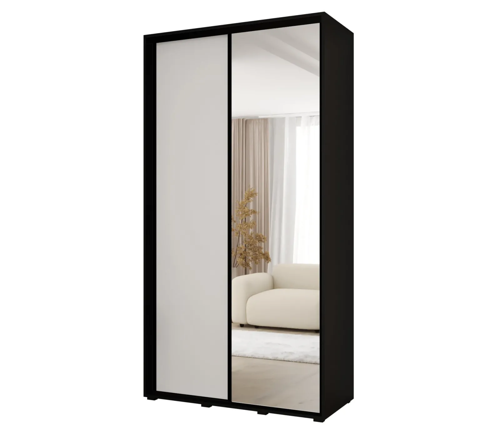 Szafa przesuwna VADO 3 45 x 130 cm, czarny /biały/czarny