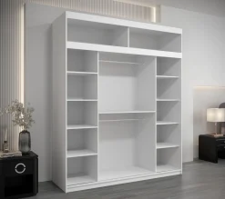 Szafa przesuwna Verona 4 200 biały + artisan z nadstawką