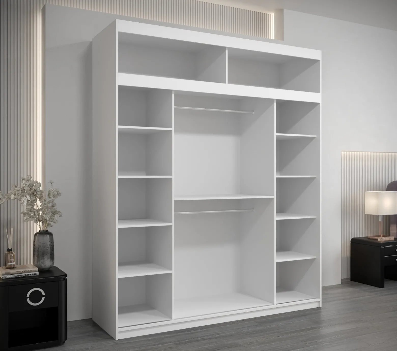 Szafa przesuwna Verona 4 200 biały + artisan z nadstawką
