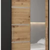 Szafa przesuwna Verona 2 100 czarny + artisan z nadstawką