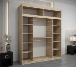 Szafa przesuwna Verona 1 200 sonoma + biały z nadstawką