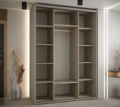 Szafa przesuwna 60 wysoka Dakota 6 160 kaszmir+kaszmir+złoty