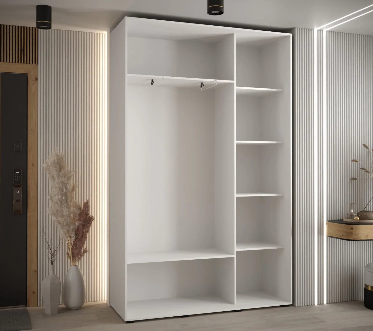 Szafa przesuwna 45 wysoka Davos 11 150 biały+artisan+srebrny