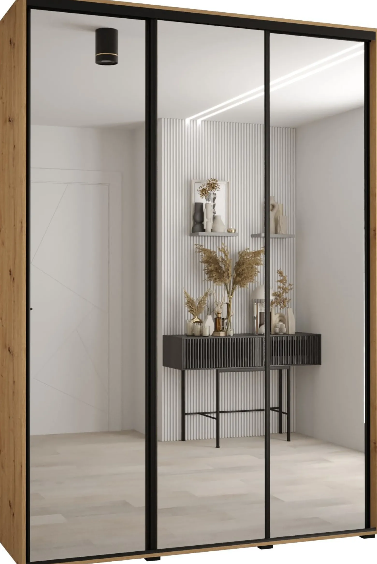 Szafa przesuwna 45 wysoka Davos 2 180 artisan+artisan+czarny