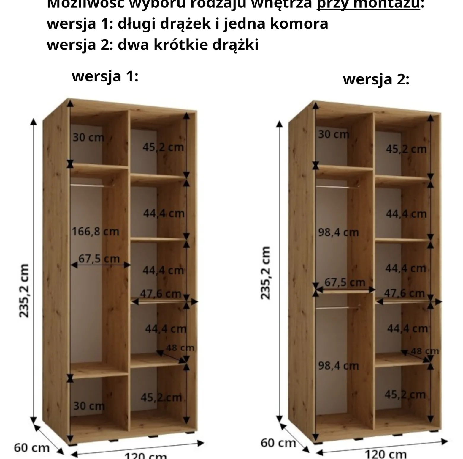 Szafa przesuwna 60 wysoka Davos 3 120 czarny+czarny+złoty
