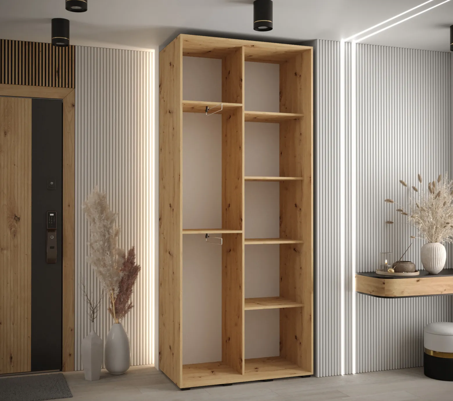 Szafa przesuwna 45 wysoka Davos 11 110 artisan+czarny+srebrn