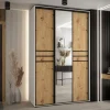 Szafa przesuwna 45 wysoka Davos 11 160 biały+artisan+czarny