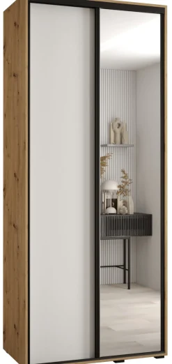 Szafa przesuwna 45 wysoka Davos 3 110 artisan+biały+czarny