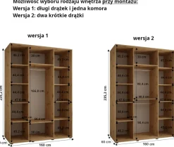 Szafa przesuwna 60 wysoka Davos 13 160 biały+biały+srebrny