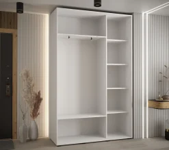 Szafa przesuwna 45 wysoka Davos 3 150 biały+artisan+srebrny