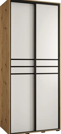 Szafa przesuwna 60 wysoka Davos 10 100 artisan+biały+czarny
