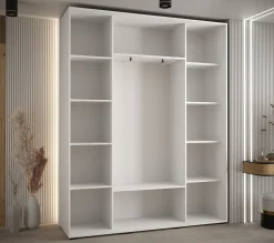 Szafa przesuwna 45 wysoka Davos 10 190 biały+czarny+srebrny