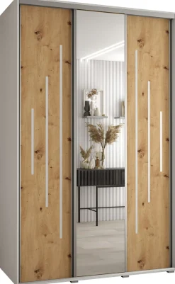 Szafa przesuwna 60 wysoka Davos 13 160 biały+artisan+srebrny