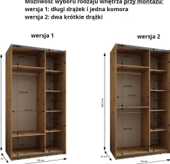 Szafa przesuwna 64 wysoka Lux 2 130 biały+czarny+czarny