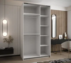 Szafa przesuwna 64 wysoka Lux 2 130 biały+biały+czarny
